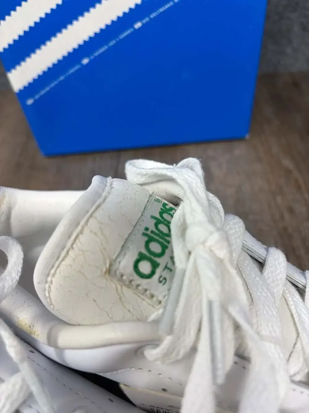 Adidas Stan Smith Womens 7.5 Youth 6 White Green Leather Sneakers NIB READ